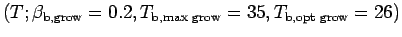 $ \left(T;\beta_{\text{b,grow}}=0.2, T_{\text{b,max grow}} =
35, T_{\text{b,opt grow}}=26 \right)$