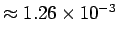 $ \approx 1.26\times 10^{-3}$
