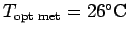 $ T_{\text{opt met}}=26\ensuremath{^\circ\text{C }}$