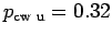 $ p_{\text{cw u}} = 0.32$